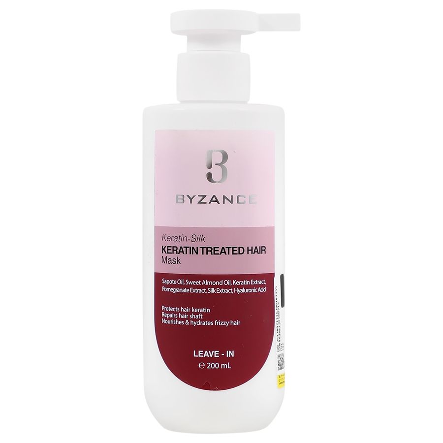 ماسک مو بیزانس مدل Keratin-Silk مناسب موهای کراتینه و آسیب‌دیده بدون نیاز به آبکشی